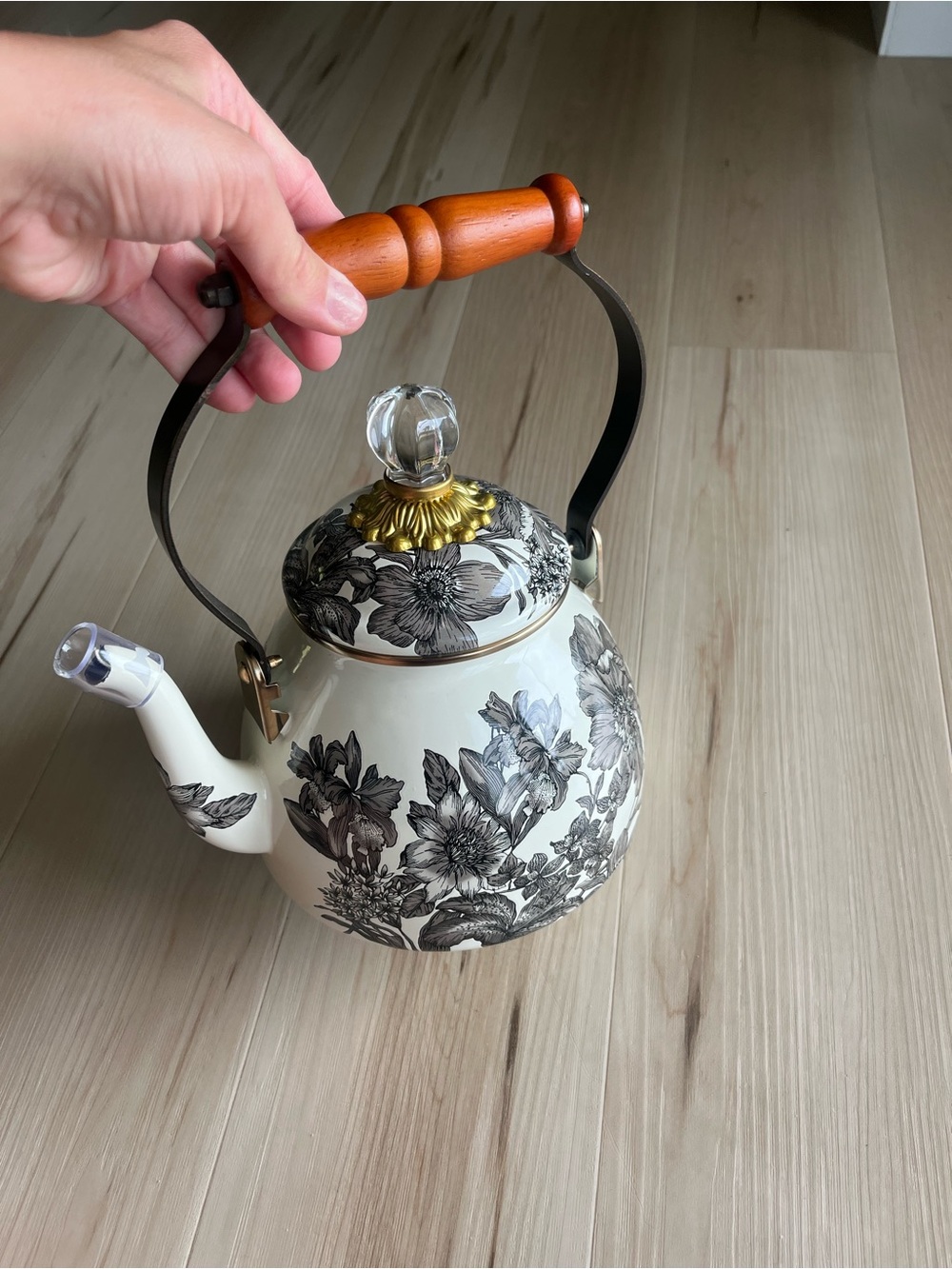 MacKenzie-Childs Sterling English Garden Tea Kettle - Picture 3 of 4